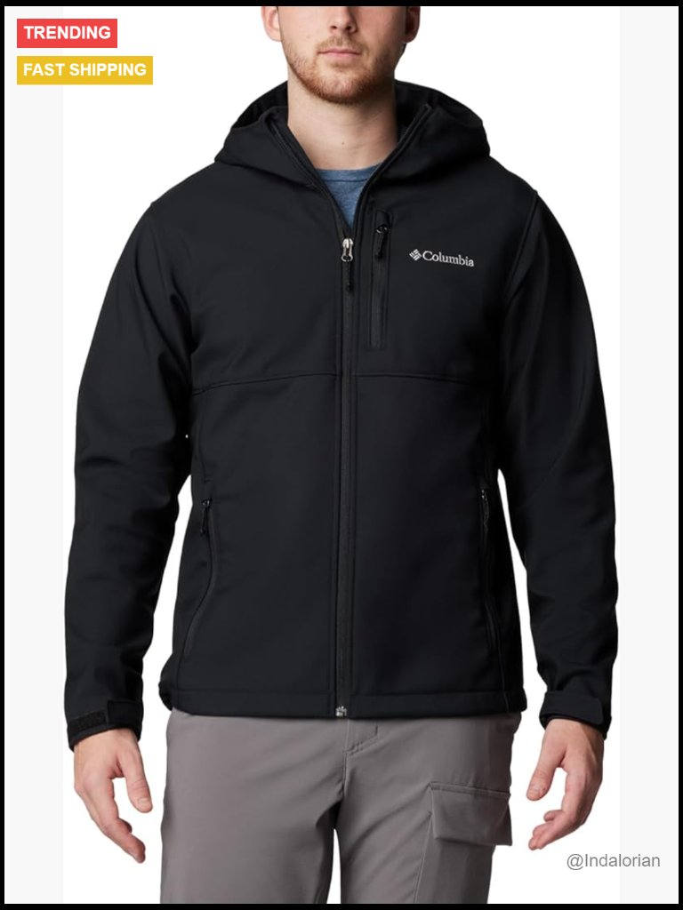 Hooded Softshell Rain Jacket WaterRepellent WindResistant